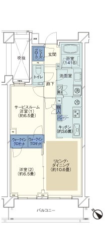 B type ・ 1LDK + S Price / 47,900,000 yen Occupied area / 64.50 sq m  Balcony area / 10.44 sq m