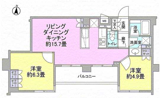 Floor plan. All the living room facing south!  Sunshine per 4 floor ・ Good view.