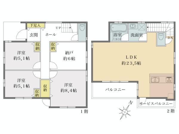 Floor plan. (C Building), Price 89,500,000 yen, 3LDK+S, Land area 133.31 sq m , Building area 108.06 sq m