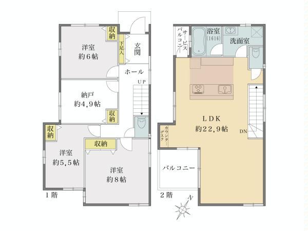 Floor plan. (D Building), Price 93,500,000 yen, 3LDK+S, Land area 113.13 sq m , Building area 104.9 sq m