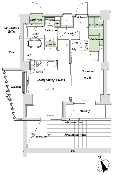 Floor: 1LDK + WIC + SIC + TR, the occupied area: 45.25 sq m, Price: 34,800,000 yen, now on sale