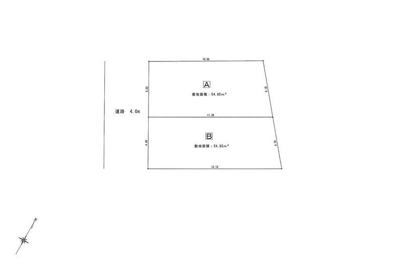 Compartment figure. Land price 34,800,000 yen, Land area 54.85 sq m