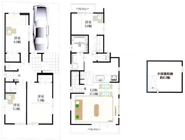 Floor plan. 42,800,000 yen, 2LDK, Land area 82.66 sq m , Building area 92.28 sq m
