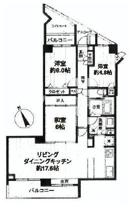 Floor plan. 3LDK, Price 36,800,000 yen, Occupied area 76.87 sq m , Balcony area 9.9 sq m per yang ・ View is a good corner room