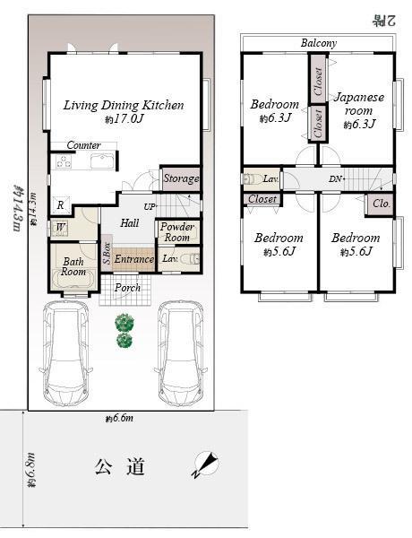 Floor plan. 41,800,000 yen, 4LDK, Land area 95.09 sq m , Building area 91.59 sq m