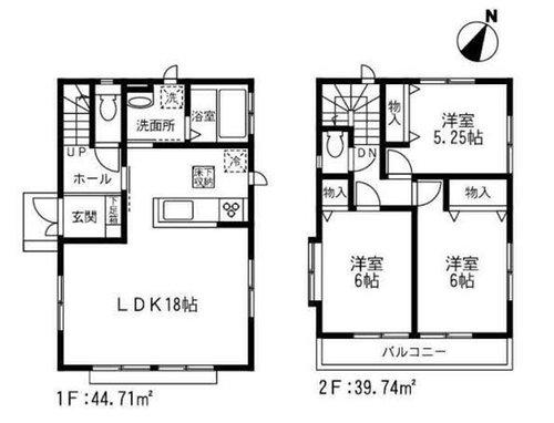 Floor plan. (D Building), Price 66,800,000 yen, 3LDK, Land area 103.32 sq m , Building area 84.45 sq m