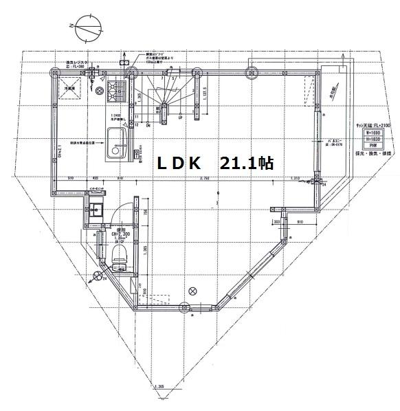 Floor plan. 45,800,000 yen, 3LDK, Land area 66.42 sq m , Building area 104.97 sq m LDK21.1 Pledge