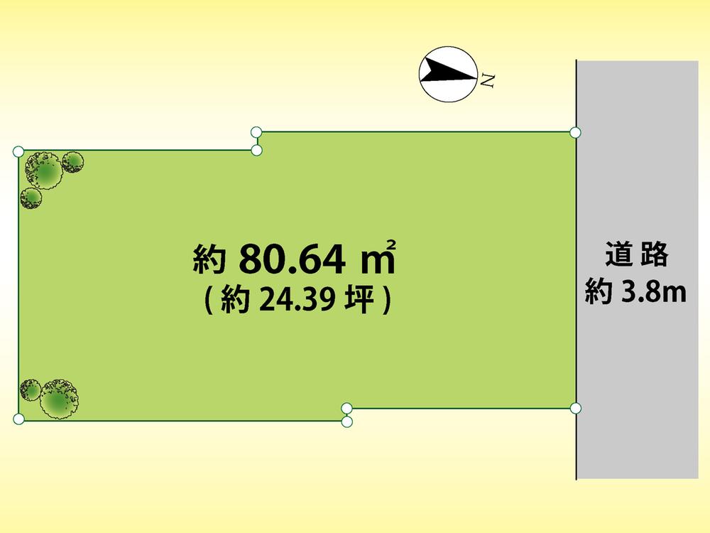 Compartment figure. Land price 44,800,000 yen, Land area 80.64 sq m