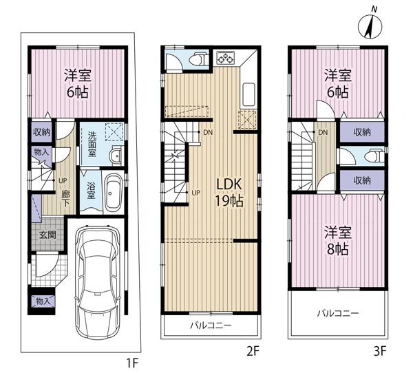 Floor plan. 46,800,000 yen, 3LDK, Land area 52.43 sq m , You relax and relax the whole family in the building area 107.8 sq m spacious 19 quires LDK