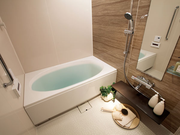 Bathing-wash room.  [bathroom] Hot water tension at the touch of a button ・ Reheating ・ Keep warm ・ Such as full Otobasu system that can add hot water, Bathroom with useful features.