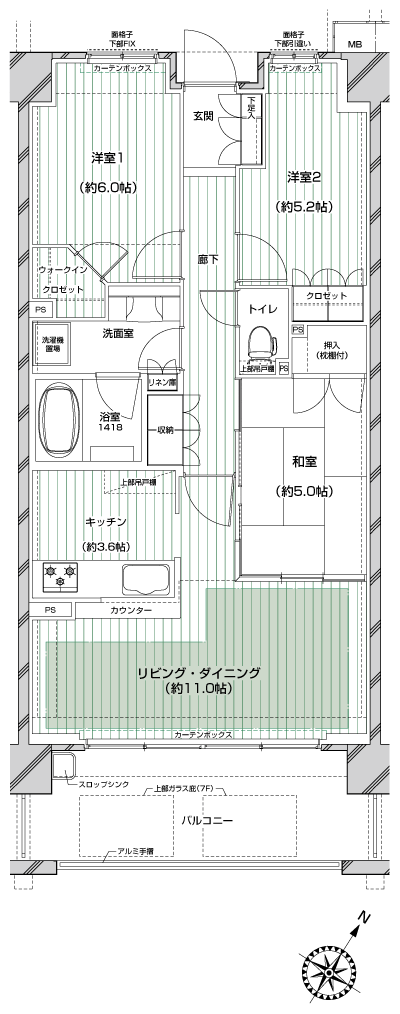 Floor: 3LDK, occupied area: 70.02 sq m, Price: 54,480,000 yen, now on sale