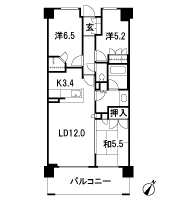 Floor: 3LDK, occupied area: 71.05 sq m, Price: 53,280,000 yen, now on sale