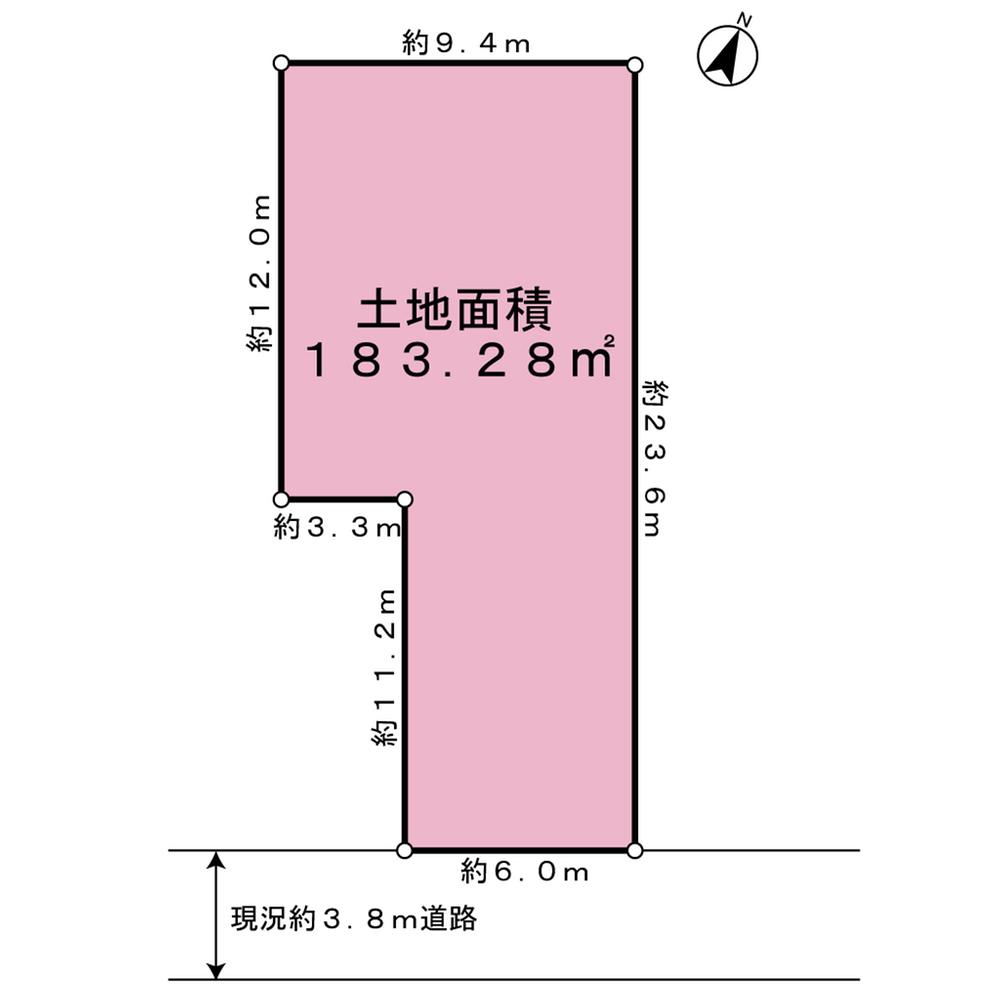 Compartment figure. Land price 100 million 24.5 million yen, Land area 183.28 sq m
