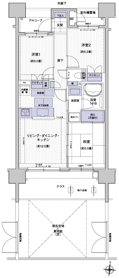 Floor: 3LDK, occupied area: 62.33 sq m