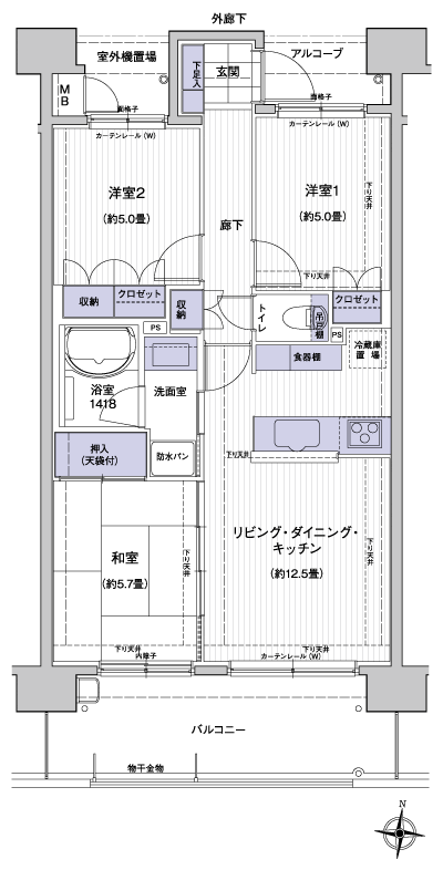 Floor: 3LDK, occupied area: 63.75 sq m