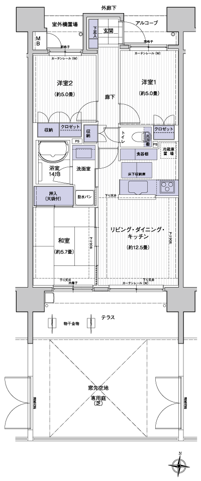 Floor: 3LDK, occupied area: 63.75 sq m