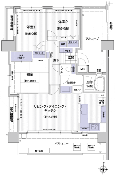 Floor: 3LDK, occupied area: 70.71 sq m