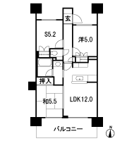 Floor: 2LDK + S, the occupied area: 62.33 sq m