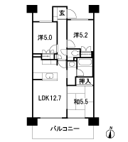 Floor: 3LDK, the area occupied: 63.8 sq m