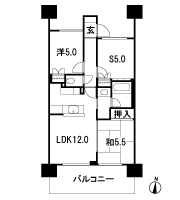 Floor: 2LDK + S, the occupied area: 60.57 sq m