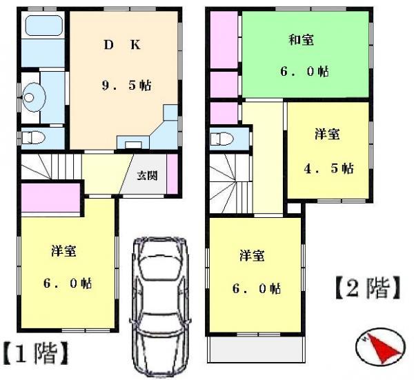 Floor plan. 40,800,000 yen, 4DK, Land area 75.63 sq m , Building area 76.2 sq m