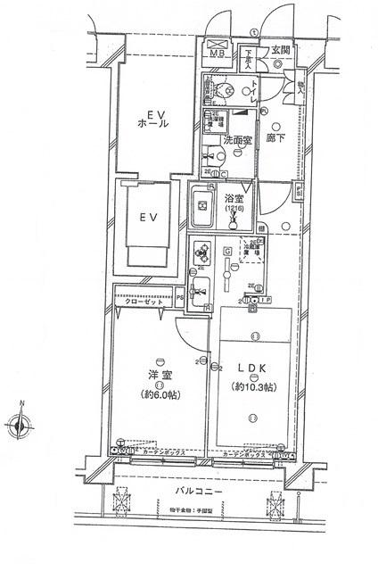 Floor plan. 1LDK, Price 25,800,000 yen, Occupied area 40.39 sq m , Balcony area 7.84 sq m floor plan