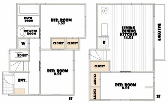 Building plan example (floor plan). Building plan example, Building price 11 million yen, Building area 73.70 sq m