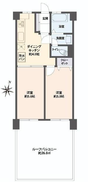 Floor plan. 2DK, Price 15,980,000 yen, Occupied area 41.32 sq m