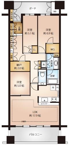 Floor plan. 3LDK + S (storeroom), Price 49,800,000 yen, Footprint 88.2 sq m , Balcony area 12.8 sq m