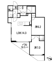 Floor: 2LDK + SIC + 2WIC, occupied area: 60.14 sq m