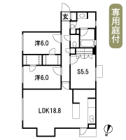 Floor: 2LDK + S (storeroom) + 2WIC, occupied area: 82.24 sq m