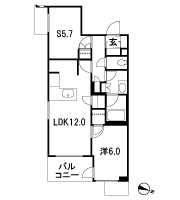 Floor: 1LDK + S (storeroom) + WIC, the area occupied: 54.4 sq m