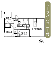 Floor: 3LDK + 2WIC, the area occupied: 77.7 sq m