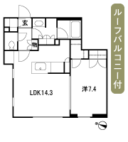 Floor: 1LDK + SIC + WIC, the occupied area: 51.46 sq m