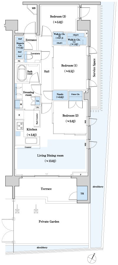 Floor: 3LD ・ K + 2WIC + SIC + TR + N, the occupied area: 79.81 sq m, Price: TBD