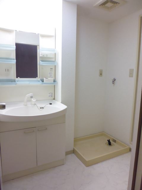 Washroom. With separate wash basin. 