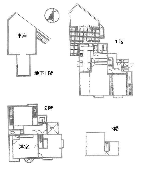 Floor plan. 117 million yen, 5LDK, Land area 214.98 sq m , Building area 227.45 sq m with underground garage, Is a floor plan of loose 5LDK.