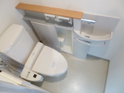 Toilet. Toilet is equipped with a dedicated hand-washing facilities