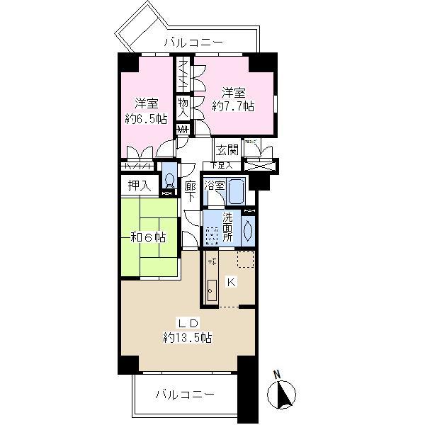 Floor plan. 3LDK, Price 55,800,000 yen, Footprint 83.1 sq m , Balcony area 15.1 sq m