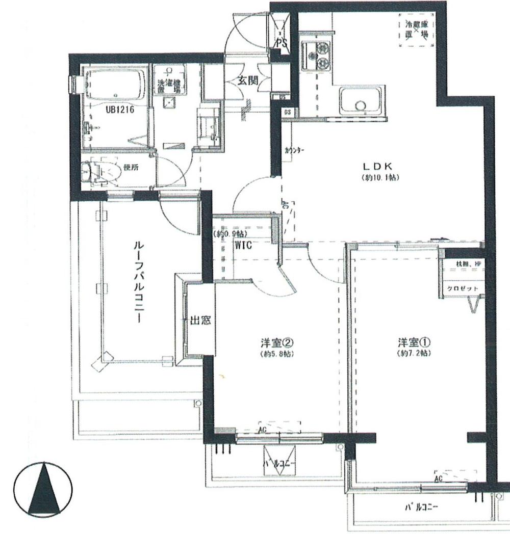 Floor plan. 2LDK, Price 32,900,000 yen, Occupied area is 52.86 sq m new interior renovated apartment.