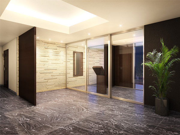 Buildings and facilities. Entrance Hall of calm certain appearance. Inner hallway specification building is a hotel-like. Makes you feel comfortable approach throughout the year. (Entrance Hall Rendering)