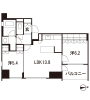 Floor: 2LDK, occupied area: 58.27 sq m, Price: 43,800,000 yen, now on sale