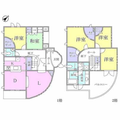 Floor plan.  ■ 5L ・ D ・ It is a K type!