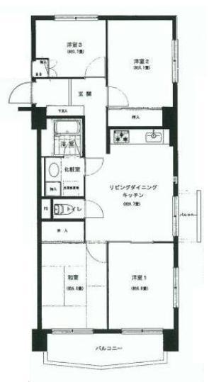 Floor plan. 4LDK, Price 29,800,000 yen, Occupied area 68.64 sq m