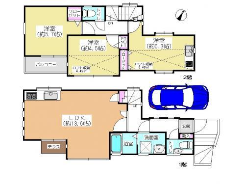 Floor plan. 46,500,000 yen, 3LDK, Land area 70.78 sq m , Building area 70.74 sq m