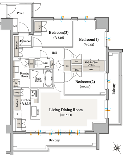 Floor: 3LDK + WIC, the occupied area: 85.24 sq m, Price: TBD