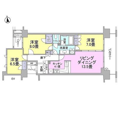 Floor plan. 3LDK + WIC type