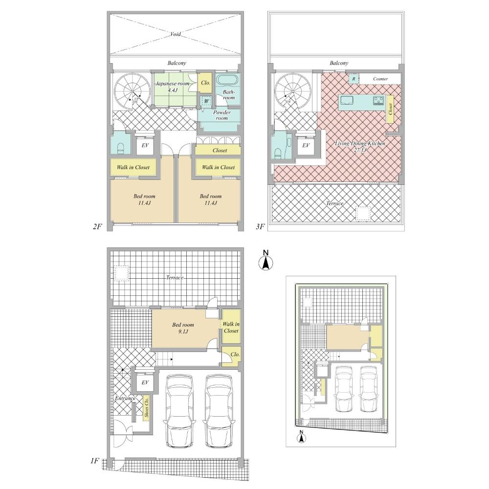 Floor plan. 145 million yen, 4LDK, Land area 140.15 sq m , Building area 217.49 sq m