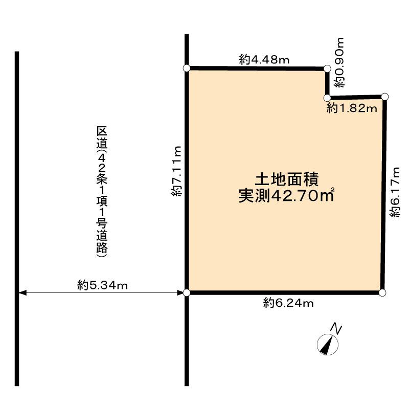 Compartment figure. Land price 42,800,000 yen, Land area 42.7 sq m