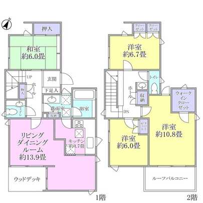 Floor plan. Floor types, 4LD ・ Northwest of K type ・ It will be the southwest corner lot.